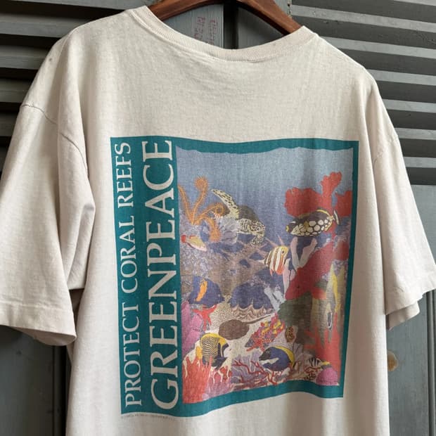 [L]90's GreenPeace 캠페인 프린팅 티셔츠
