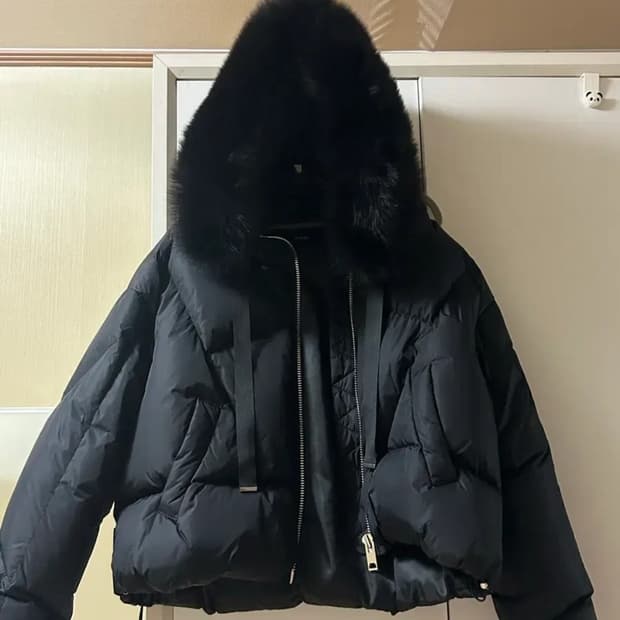 온앤온 사가폭스퍼 구스패딩 블랙패딩 후드숏패딩