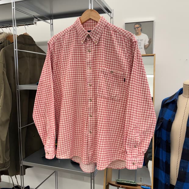 80s 밥슨 Bobson 깅엄 체크 플란넬 셔츠 made in JAPAN