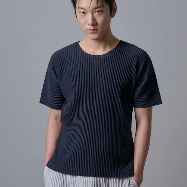 옴므플리세 베이직 반팔 네이비 3
