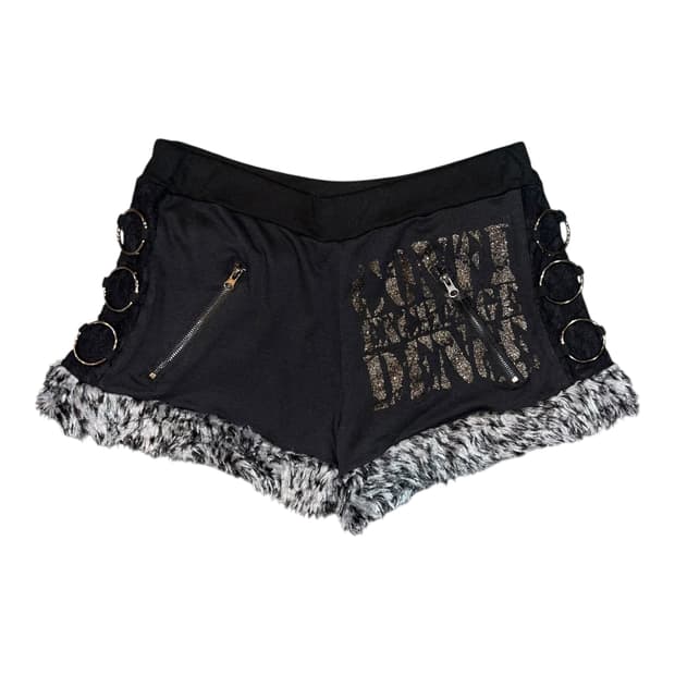 DIG DEEP 디그딥 호피퍼 사이드링 밴딩 면반바지 펑크y2k갸루