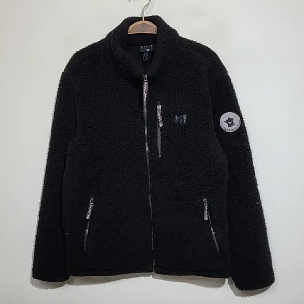 (100) 밀레 후리스 점퍼 블랙 뽀글이 플리스 자켓 