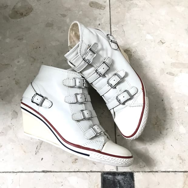 Ash 레더 웨지힐 스니커즈