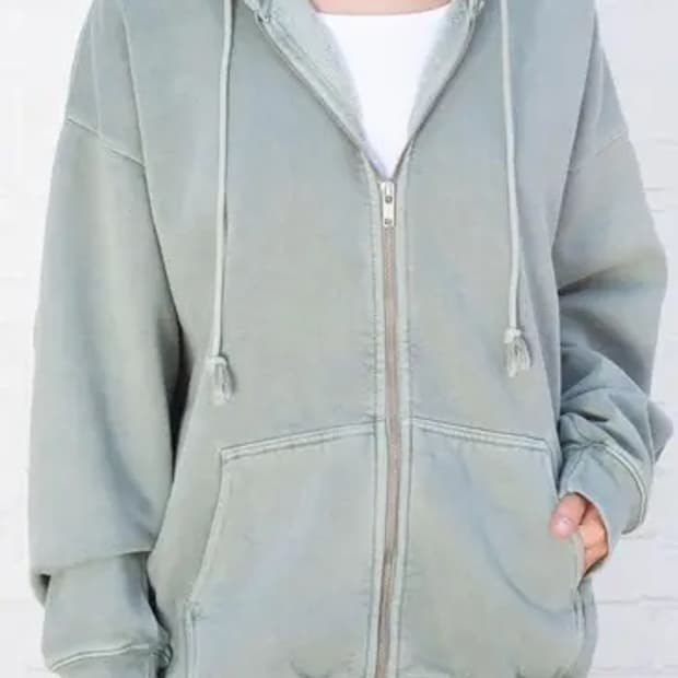 브랜디멜빌 후드집업 오버사이즈 세이지 그린 워싱