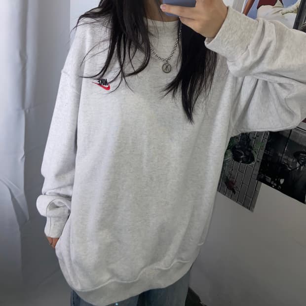 나이키 멜란지 로고 자수 맨투맨  XL 