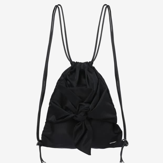 미세키서울 Tie-up drawstring bag BLACK
