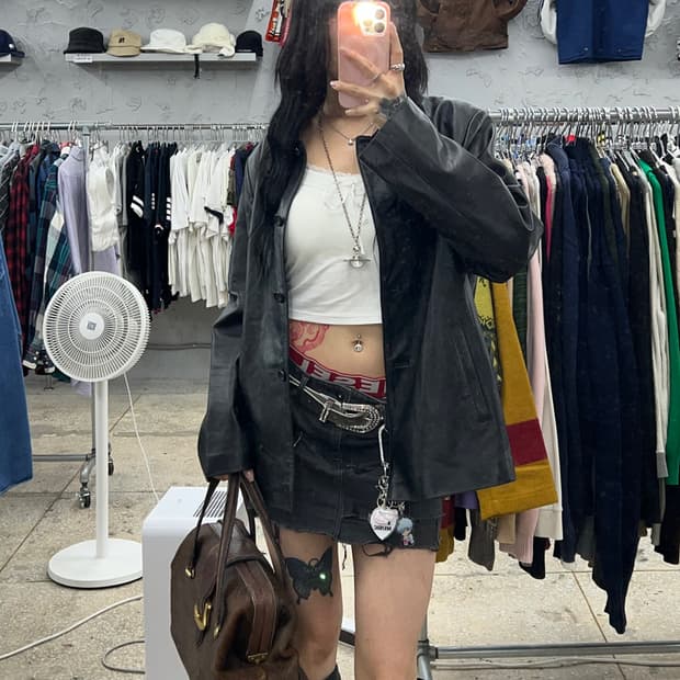 로보 쉽스킨 레더자켓 100