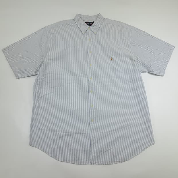 Co583 2XL Tall 폴로 랄프로렌 클래식블루 스트라이프 반팔 셔츠