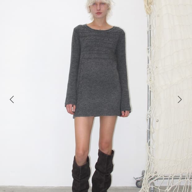 CABLE KNIT ONE-PIECE(차콜)