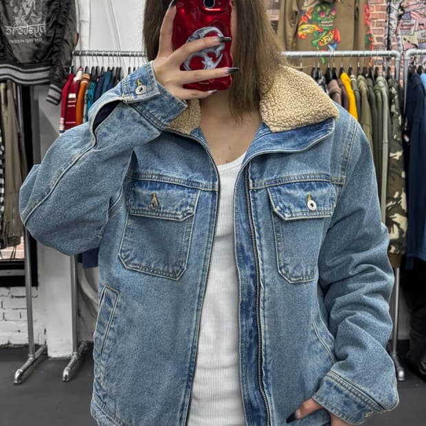 MNG 쉐르파 하이넥 데님자켓