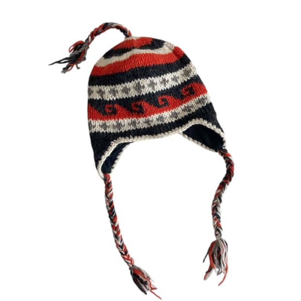 핸드니트 이어플랩 울 햇