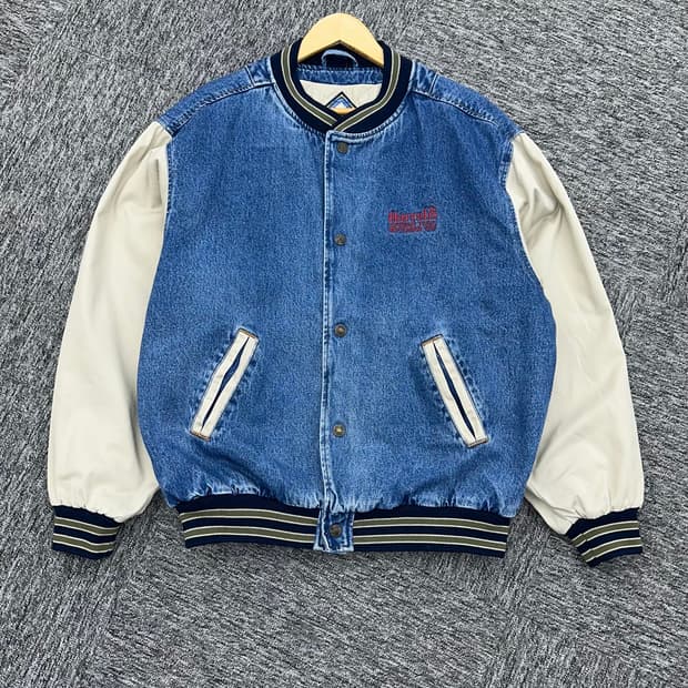 (2XL)90'S 데님 바시티 점퍼-M1089