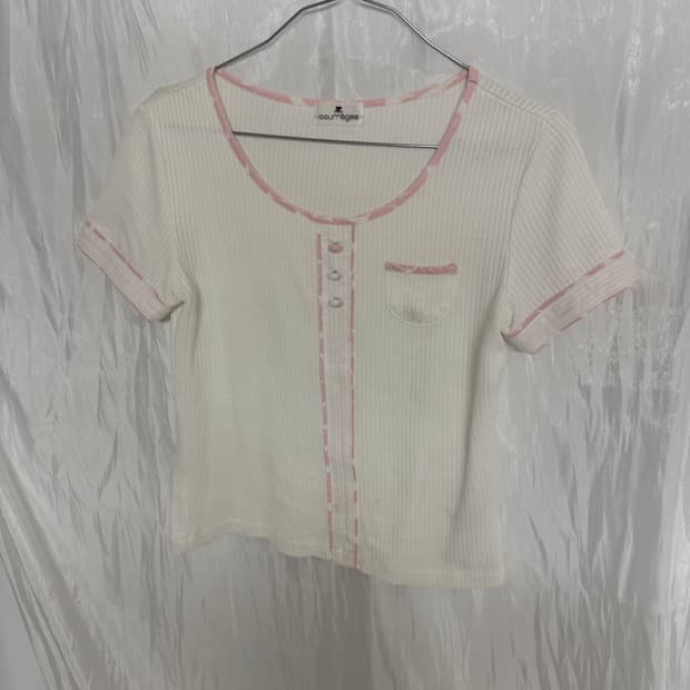 Courreges pink stitch T-sh