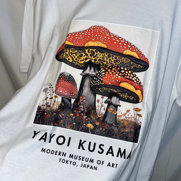 Kusama Yayoi 쿠사마 야요이 도트 머쉬룸 아트 반팔 티셔츠