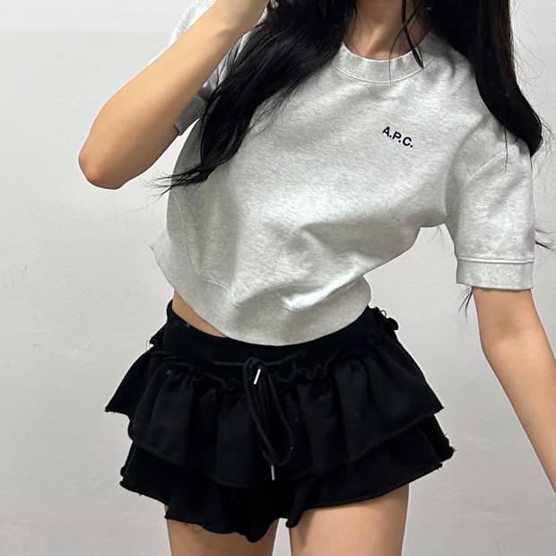 APC 아페쎄 23ss 그레이 스웻 걸즈 반팔 티셔츠(S)
