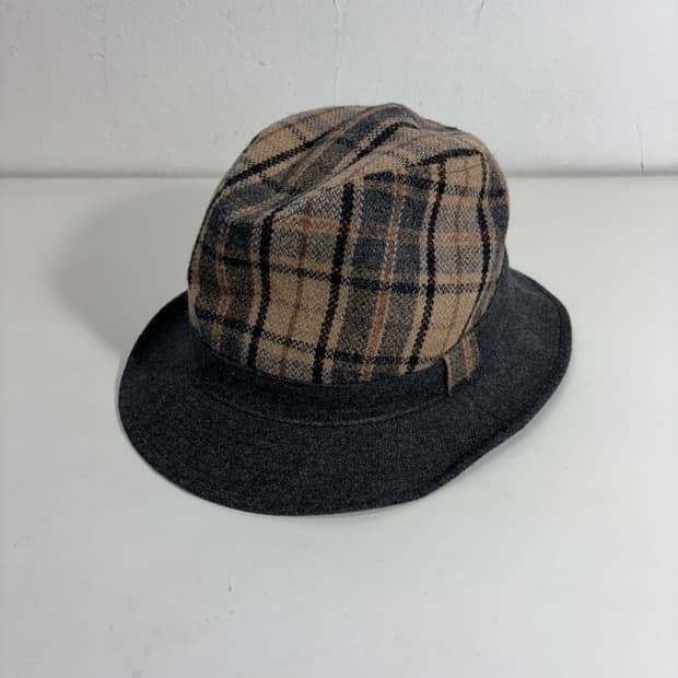 M-L 닥스 체크 울 페도라