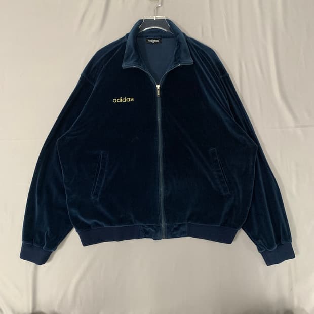 XL 아디다스 90s 제우교역 네이비 벨벳 벨루어 트랙탑 져지 자켓