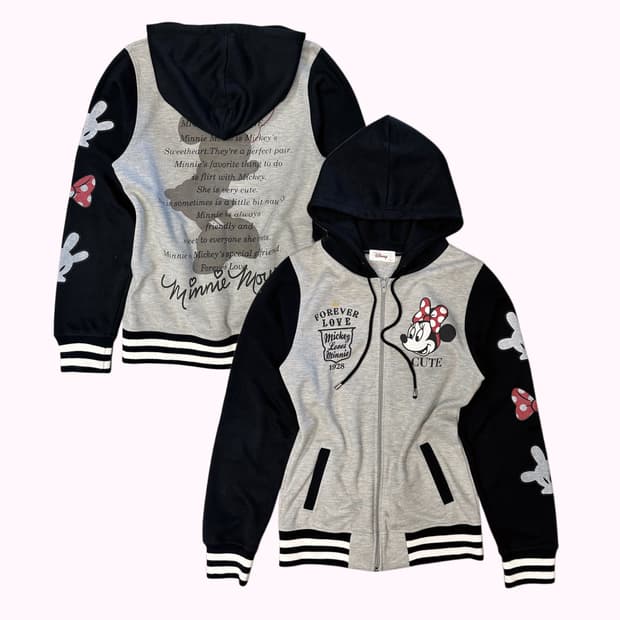 minnie mouse hood zip-up