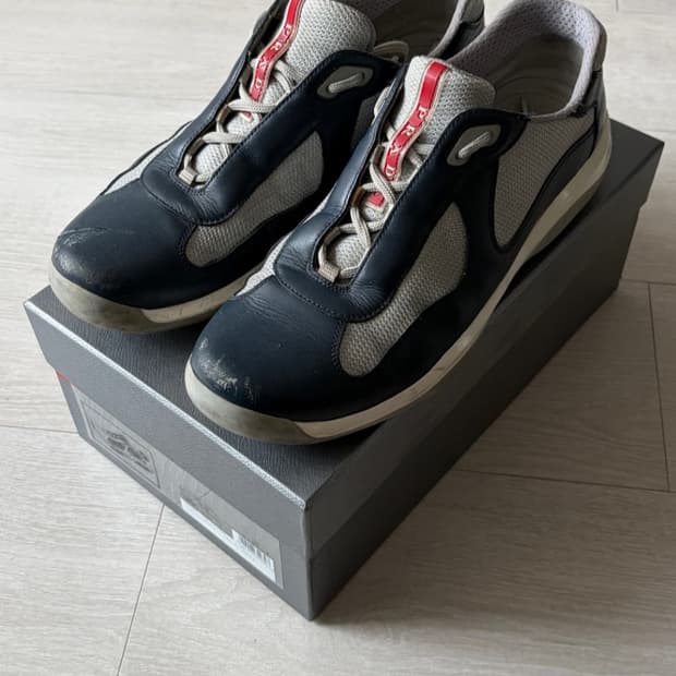 PRADA아메리카컵 스니커즈 무광 네이비