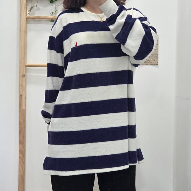 [프립]M/폴로 랄프로렌테리(타올지) 스트라이프 롱슬리브 긴팔티