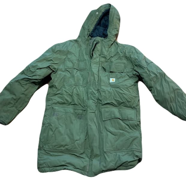 칼하트 카키 후드 패딩 야상