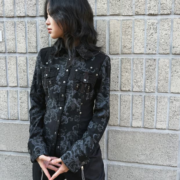 오즈온 오리엔탈 패턴 셔츠