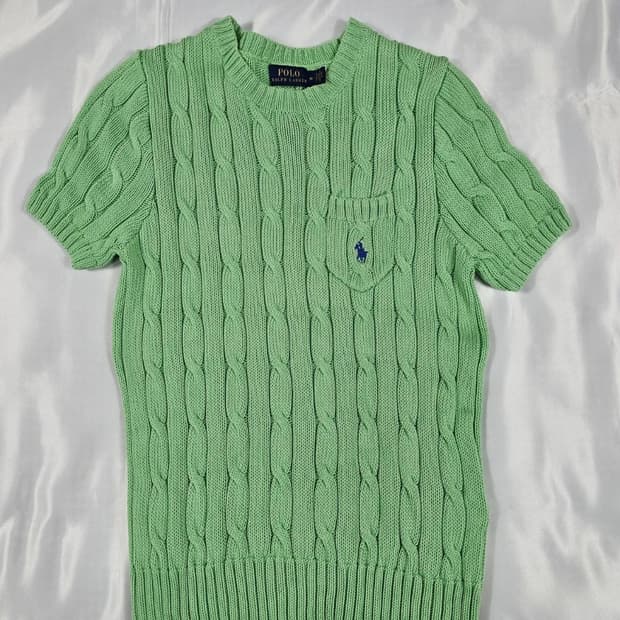 폴로케이블반팔니트