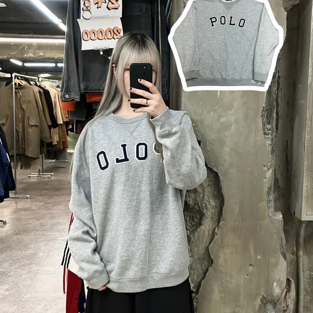 폴로 랄프로렌 기모 맨투맨 그레이 XL #csz2920