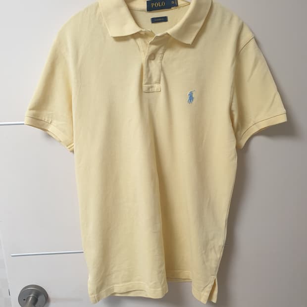 [여성] 폴로 랄프로렌 정품 커스텀핏 카라티 옐로우 S