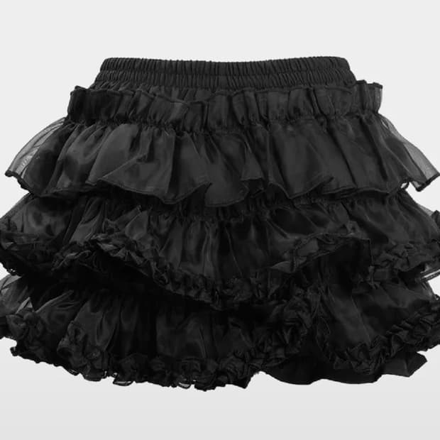 러프넥 튜튜스커트 블랙