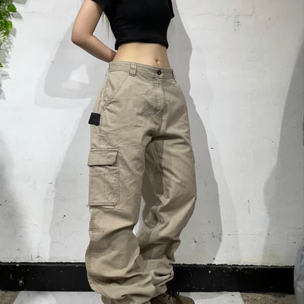 디키즈 베이지 워크 팬츠 카고 와이드 카펜터 바지 