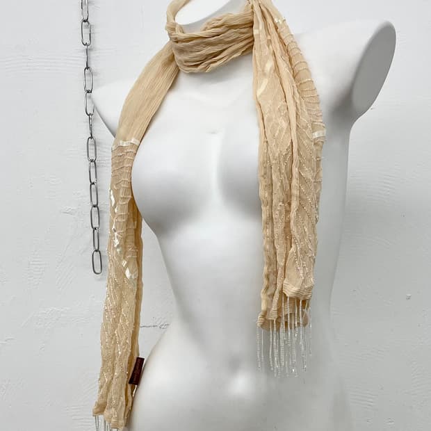 페어리 실크 비즈 수술 머플러 