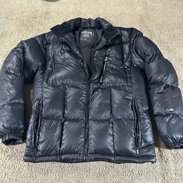 스투시 어센틱 기어 다운 푸퍼 자켓 블랙 L