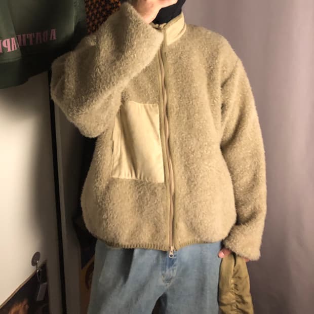 요크 3G 브리티시 퍼 니트 플리스 블루종