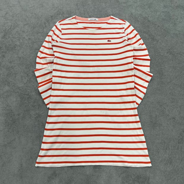 36 라코스테 단가라 원피스 오렌지/화이트