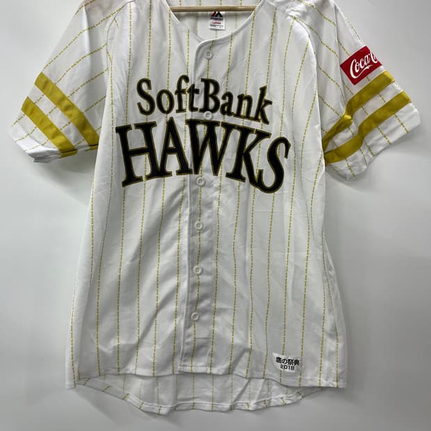 소프트뱅크 호크스 마제스틱 야구 유니폼 L사이즈