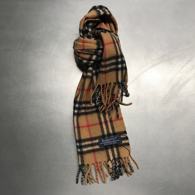 버버리 정품 캐시미어/램스울 머플러 베이지