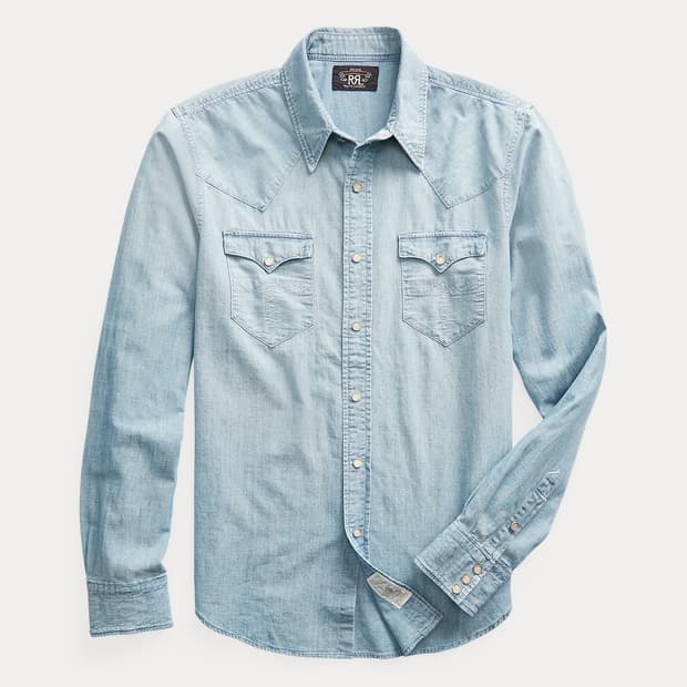 (새제품) RRL 슬림 샴브레이 웨스턴셔츠 L사이즈 더블알엘