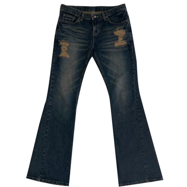 플리즈노팔로우 워싱 데미지 부츠컷 데님