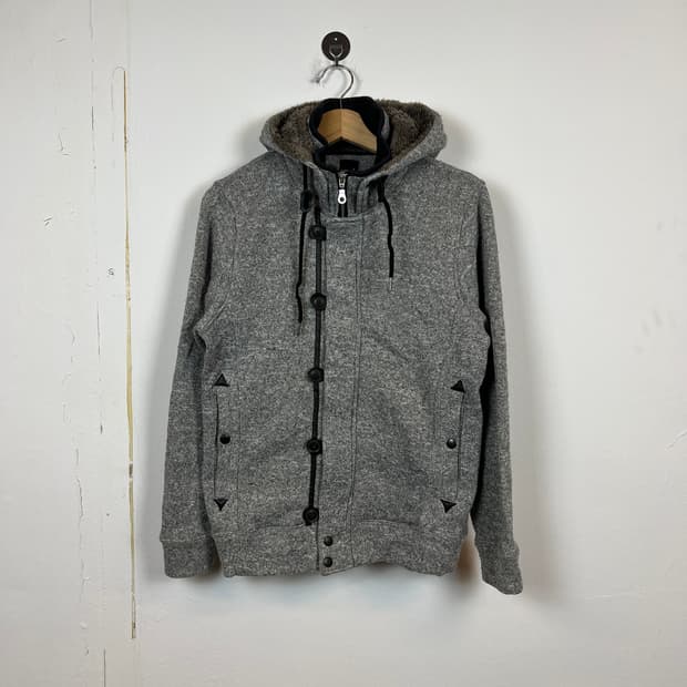 JPN PLUS ONE 그레이 기모 후드집업 M