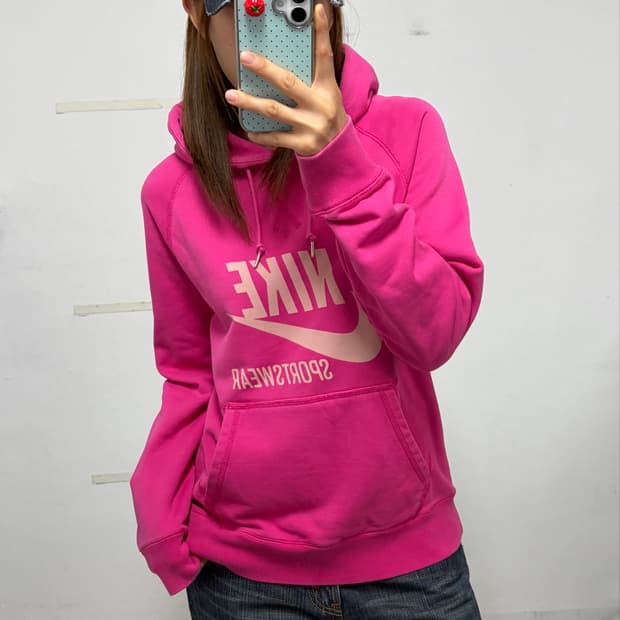 나이키 퓨추라 빅로고 핑크 후드티