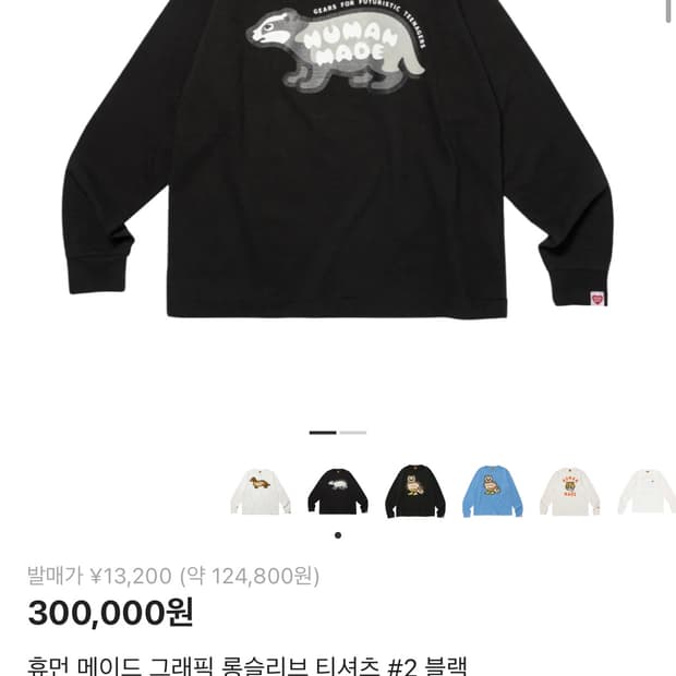 휴먼메이드 그래픽 롱슬리브 블랙 xL