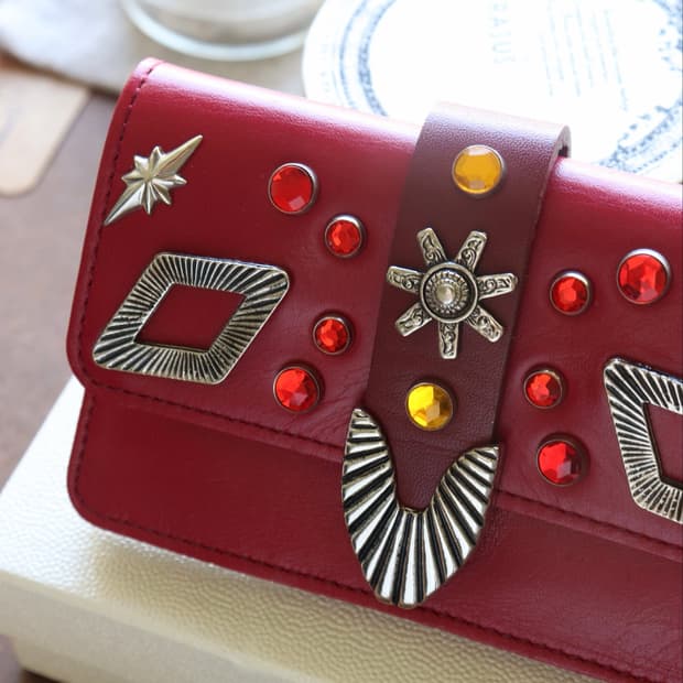 [Toga Pulla] Red Western Stud Wallet