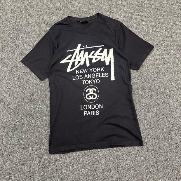 S)스투시 빈티지 월드투어 로고 반팔