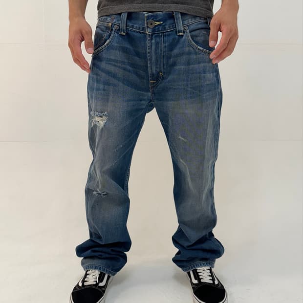 Levi's 리바이스 504 데님 팬츠(청록색 패치)