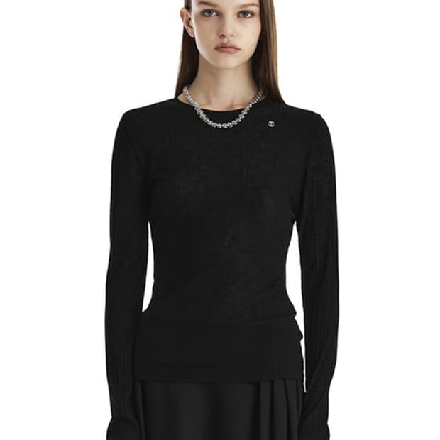 트리밍버드 Sheer Rib One-Neck T-Shirt