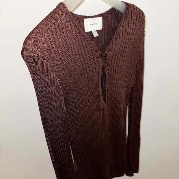 H&M EDITION 리브드 니트 브라운