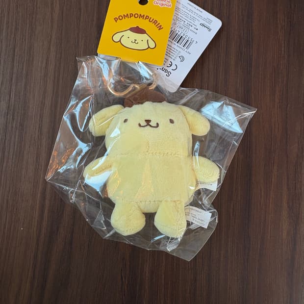 폼폼푸린 하트 카라비너 인형 키링