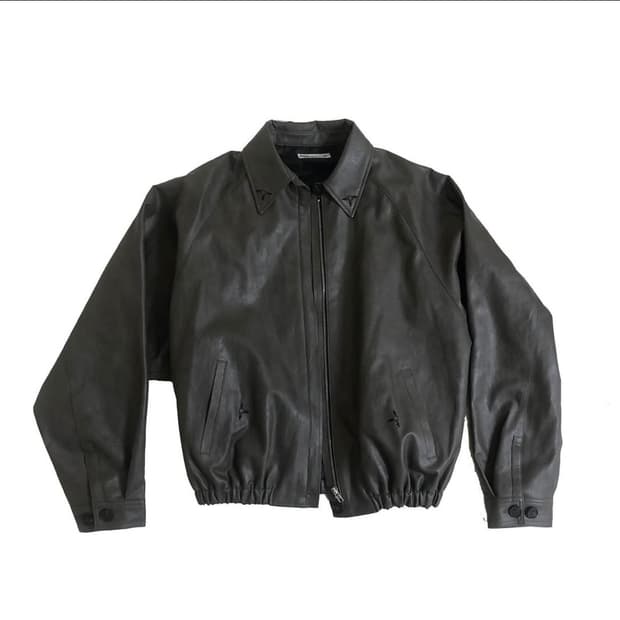 604service embroidered leather jacket 