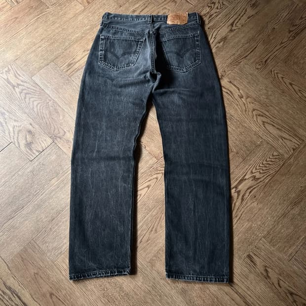 [31]90's 리바이스 501 USA Made 흑청 데님 팬츠 S23